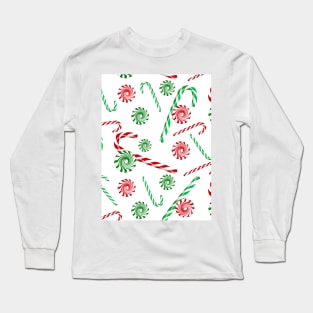 Peppermint dream on white Long Sleeve T-Shirt